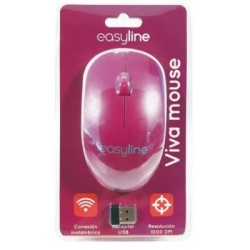 mouse inalambrico magenta easyline el-995135