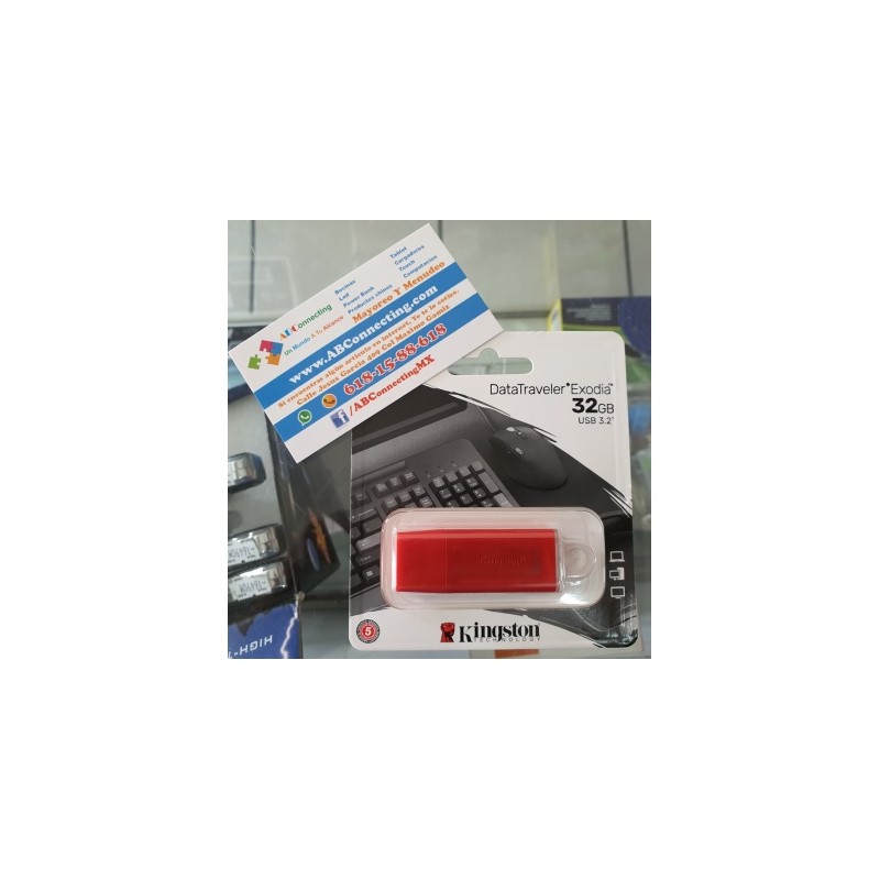 memoria usb 32gb kingston 3.2 rojo exodia