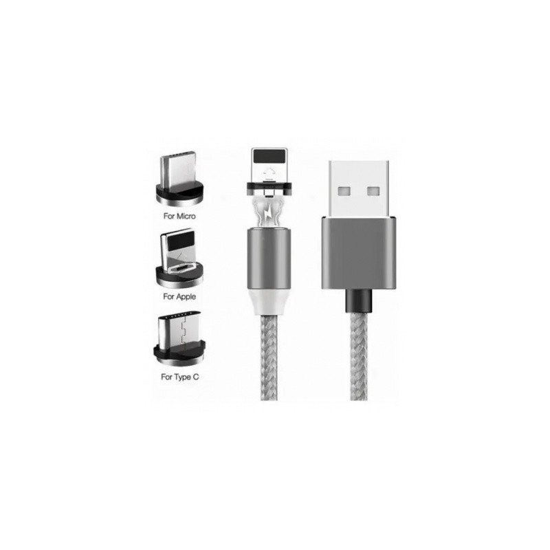 cable magnetico topk tipo c lightning micro usb