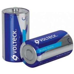 paquete 2 baterias c alcalina volteck