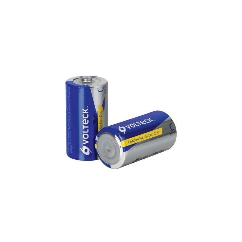 paquete 2 baterias c carbon zinc volteck