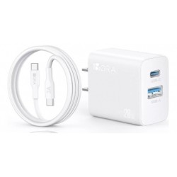 cargador 1hora de doble puerto 20w c   cable c a c
