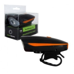 lampara frontal para bicicleta con claxon fy-058 hj-7588