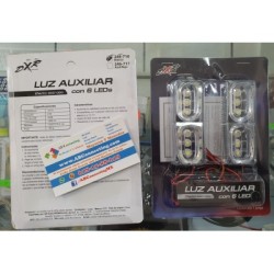 luz aux 6 led estrobo blanco